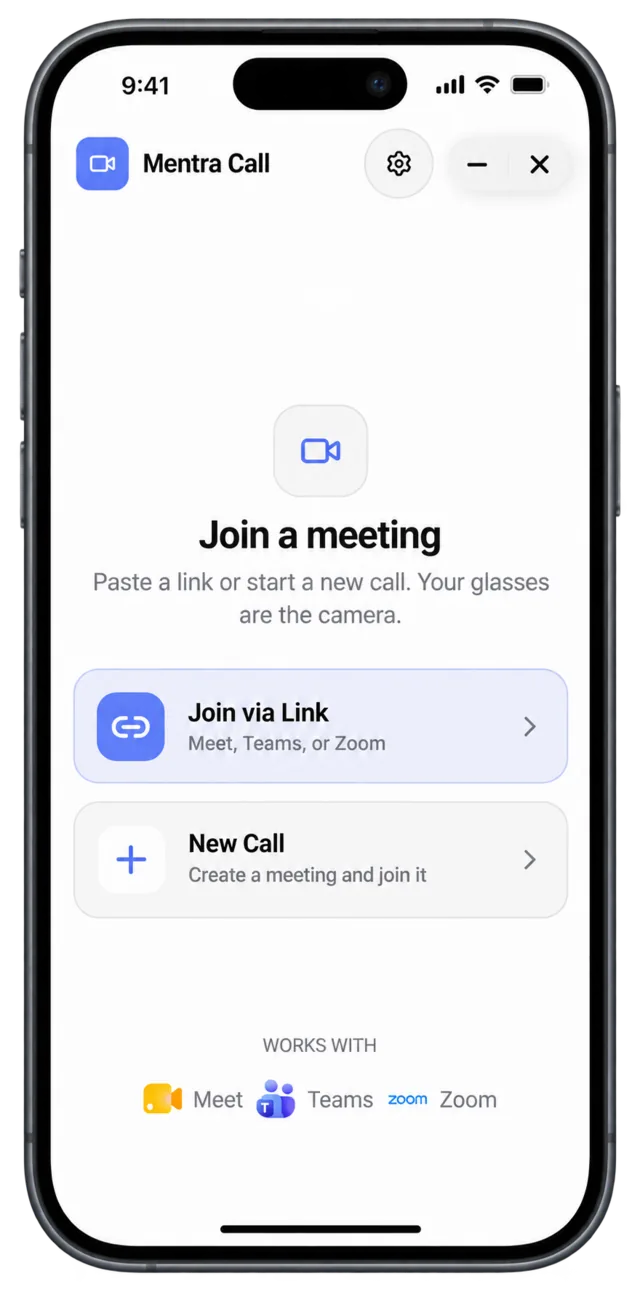 Mentra Call: Open Mentra Call